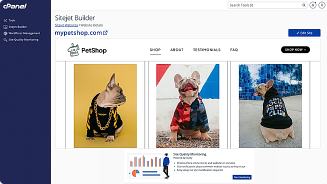Sitejet-Builder Dashboard