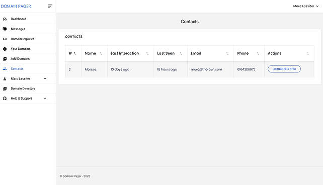 Domain Pager : Contact screenshot