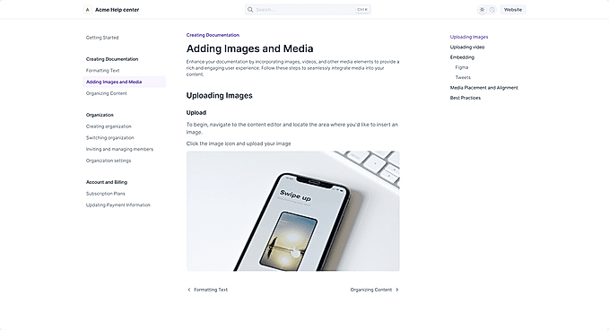 Adding images and Media