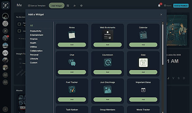 Add Widget