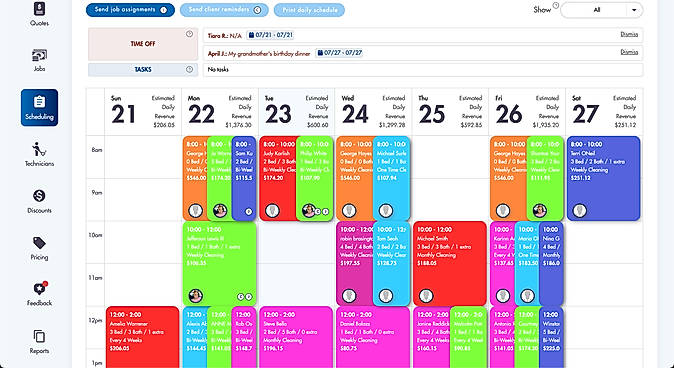 Scheduling Page