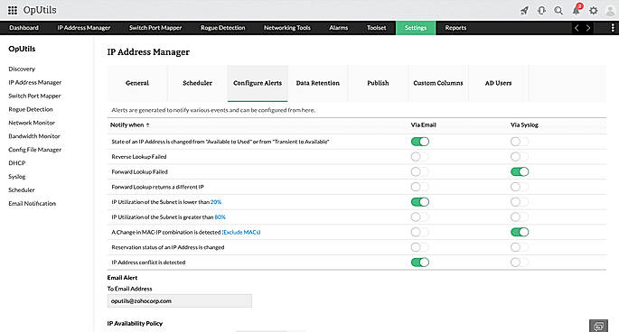 Alerts Configuration