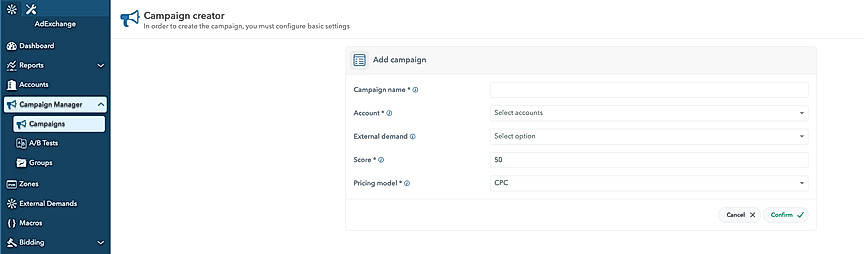 Adex Campaign Manager