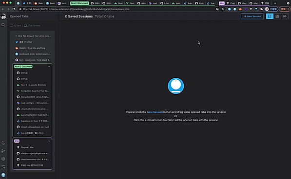 Organise tabs
