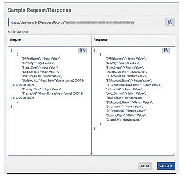 Sample Request and Response