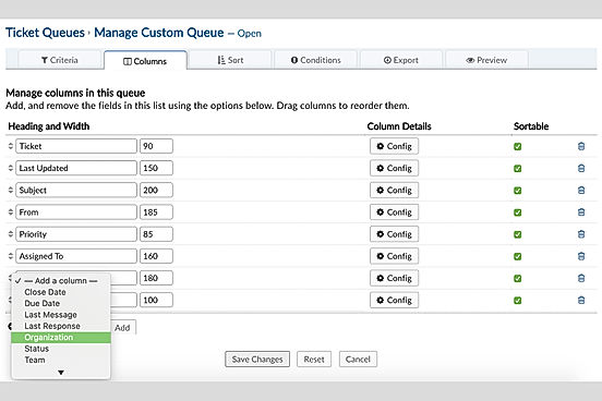 Manage Custom Queues screenshot