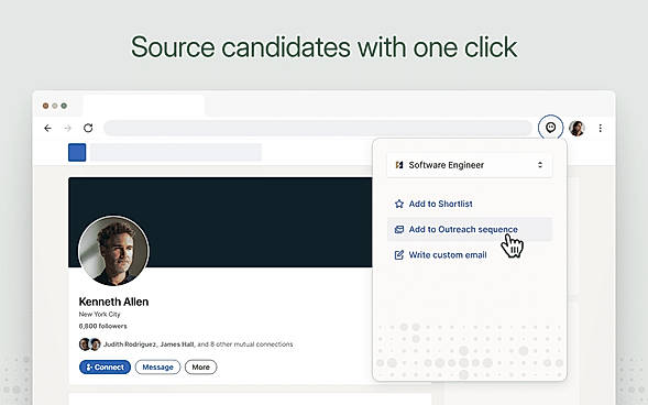 Source Candidates with one click