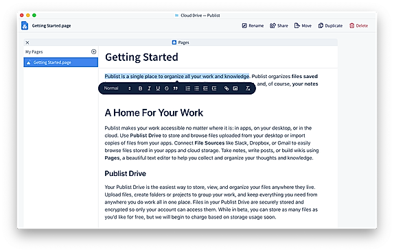 Publist screenshot