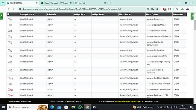 Full management of the workshop and control of all related works with full Permissions