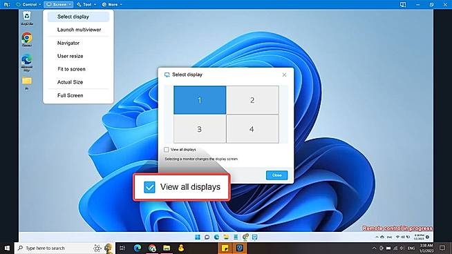 Select and configure a display to a single monitor