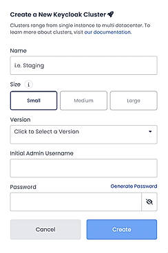 New Keycloak Cluster