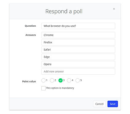 Respond a poll screenshot