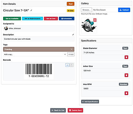 Item Details
