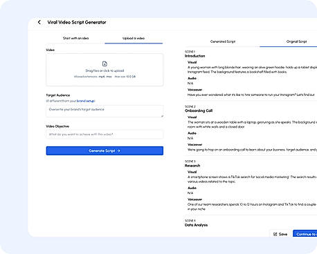 Analyze viral video scripts 