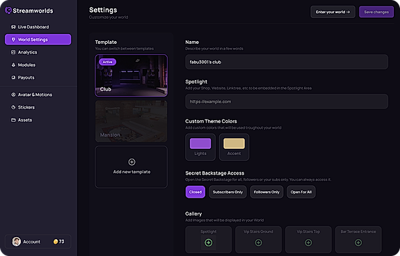 Customize Settings