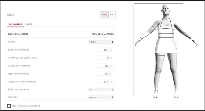 Customize 3D FitModel