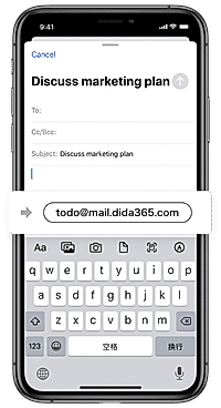 Email  into Tasks screenshot