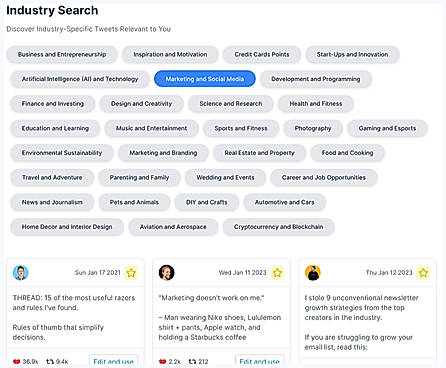 Searching Industry Keywords