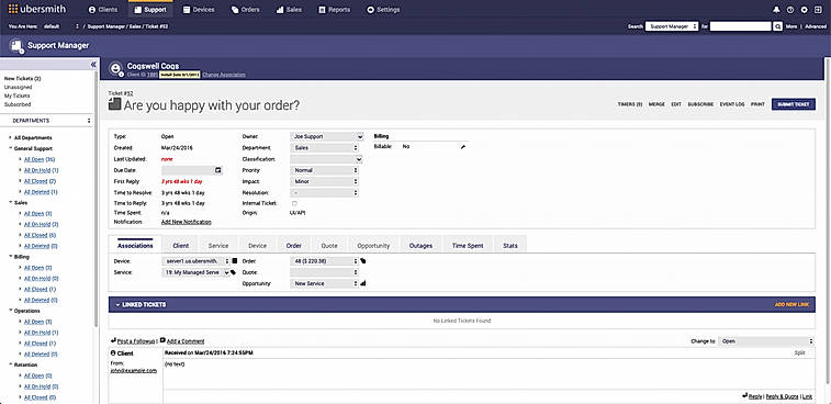 Ubersmith screenshot