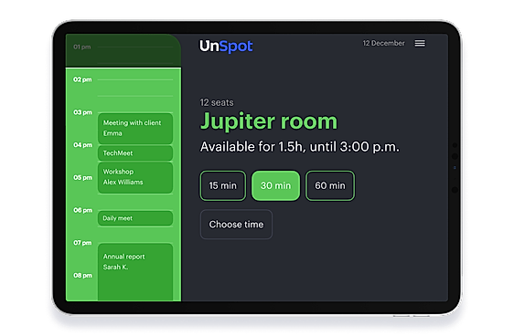 Meeting room booking display