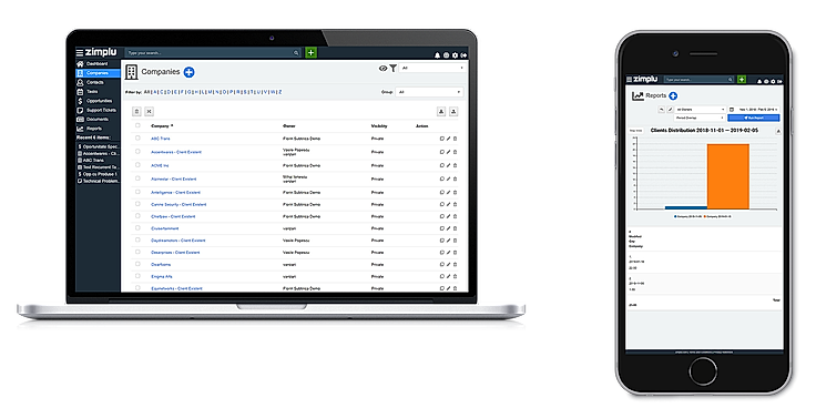 Zimplu CRM screenshot