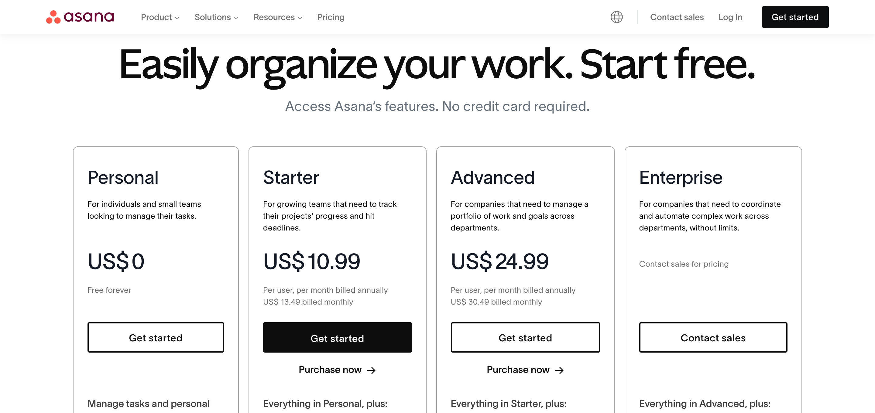 Asana Pricing