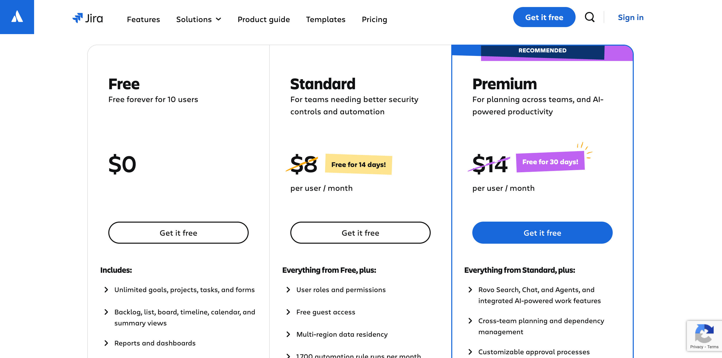 Jira Pricing Plans