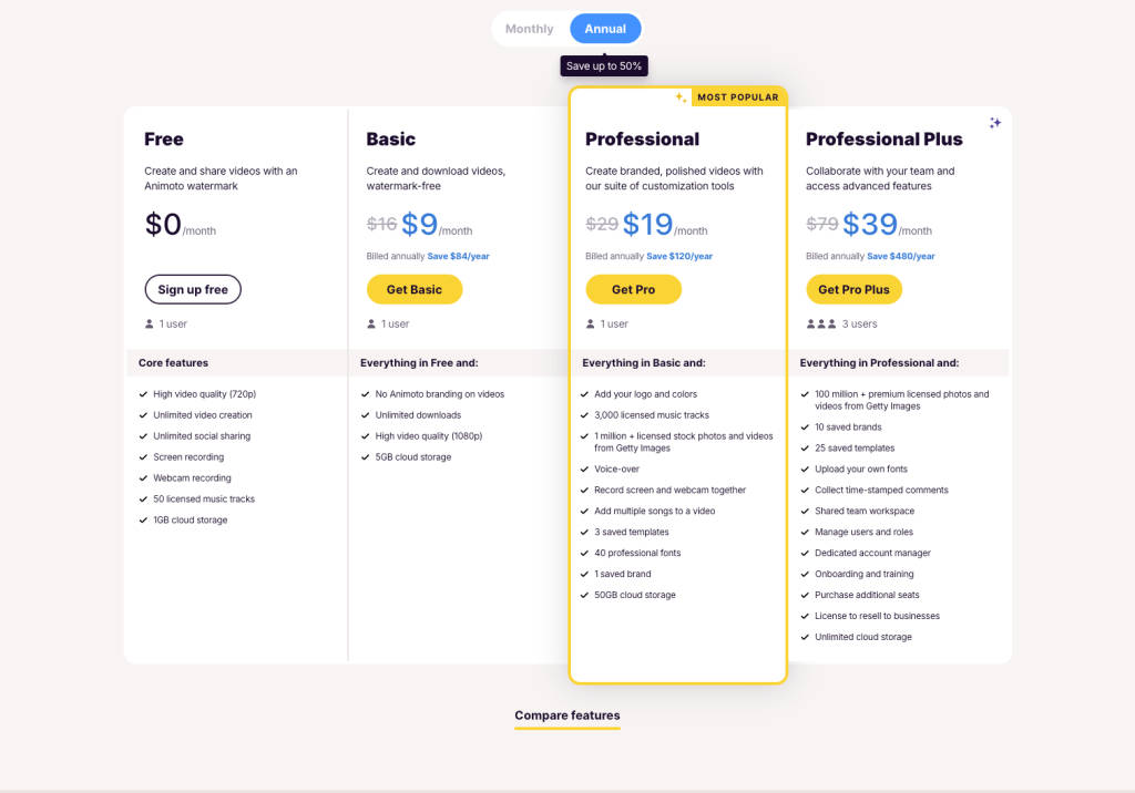 animoto-pricing