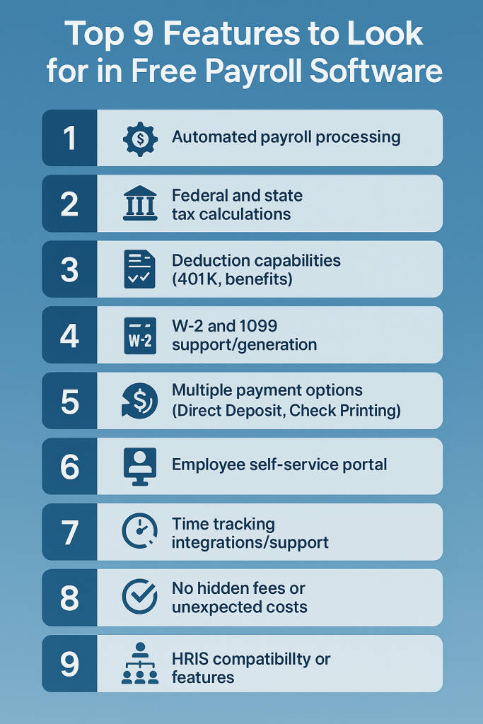 Top 9 Features to Look for in Free Payroll Software
