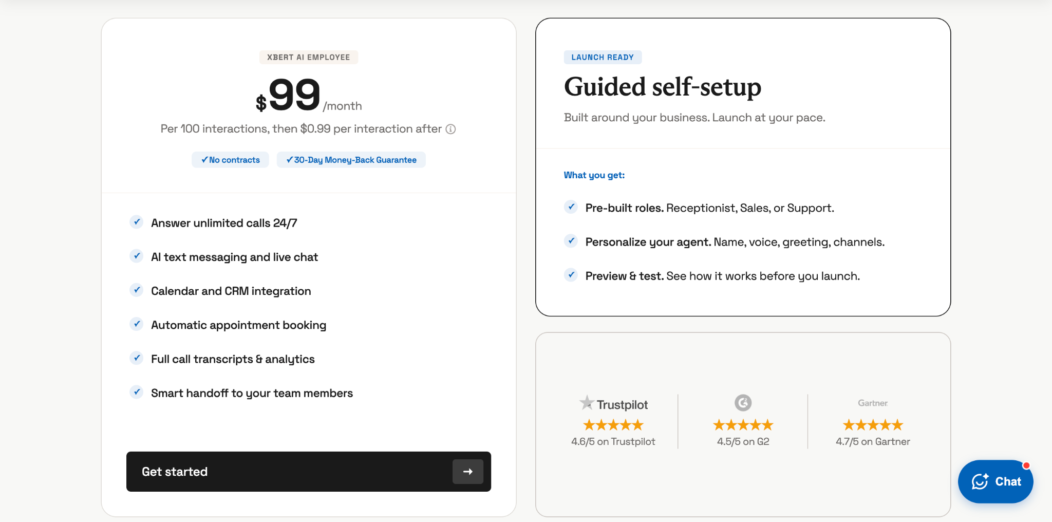 XBert AI Receptionist Pricing