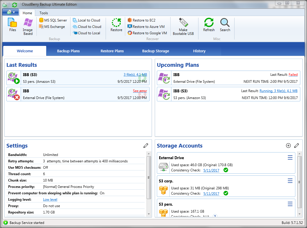 cloudberry backup service remote management