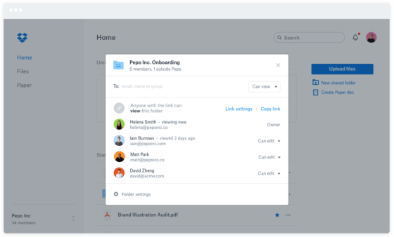 dropbox business features