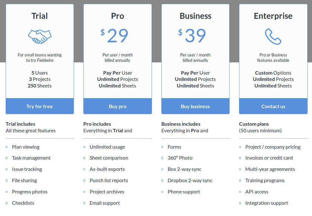 Fieldwire Pricing, Reviews and Features (November 2019) - SaaSworthy.com