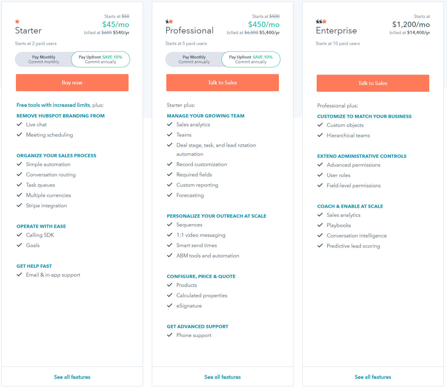 hubspot crm pricing