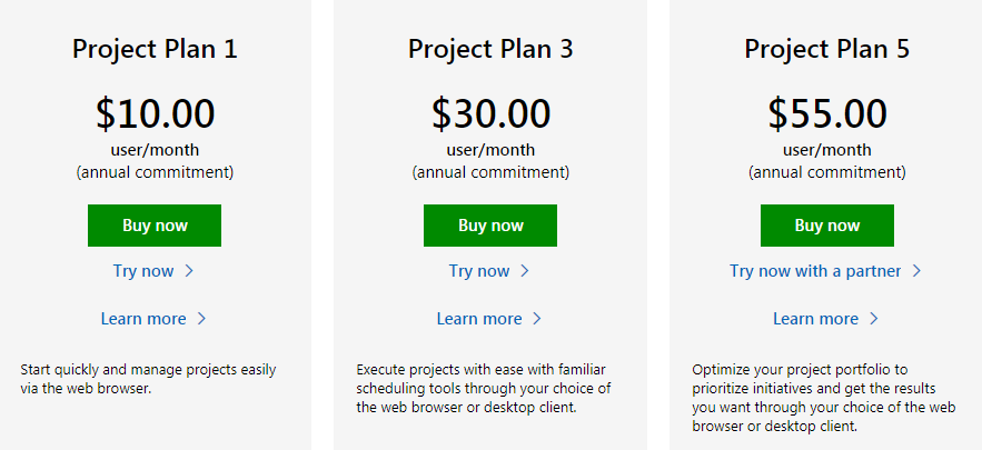 microsoft project online pricing