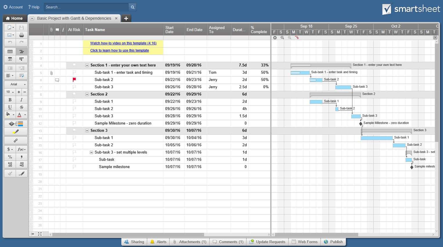 Smartsheet диаграмма ганта