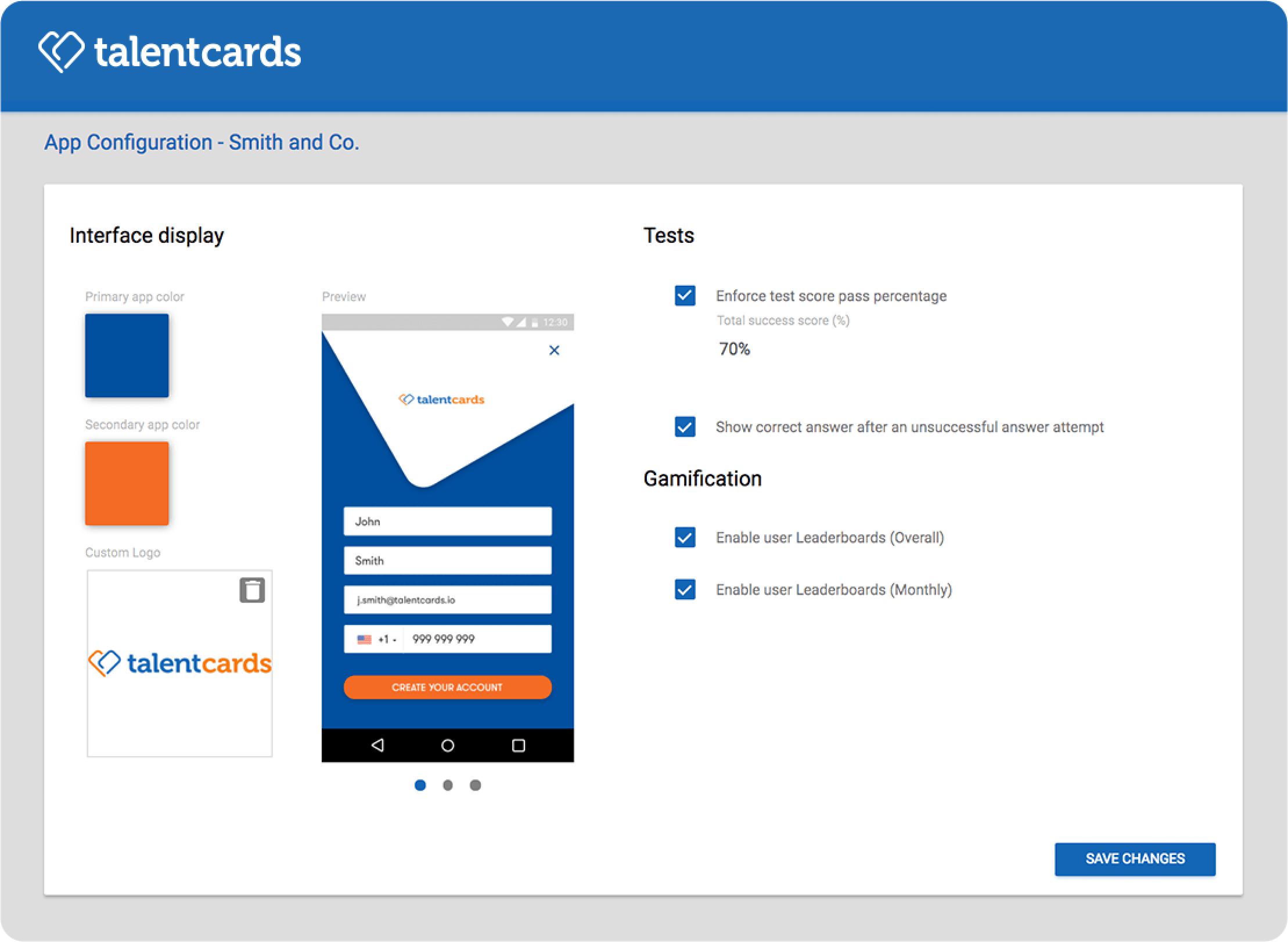 Talentcards Screenshot