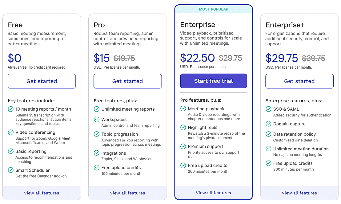 Read.ai Pricing: Cost and Pricing plans