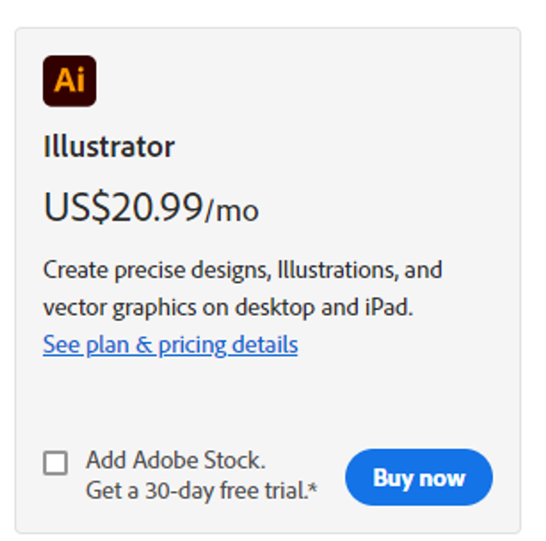 Adobe Illustrator Pricing