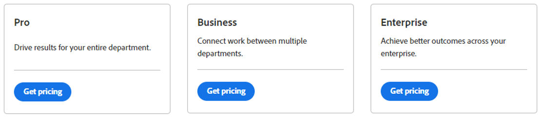 Adobe Workfront Pricing