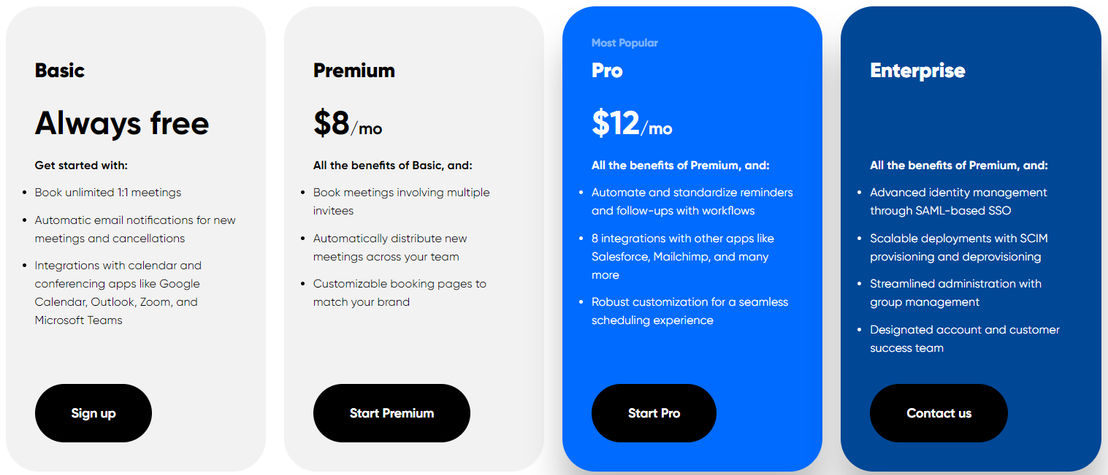 Calendly Pricing: Cost and Pricing plans