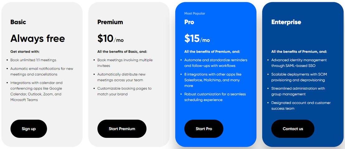 Calendly Pricing