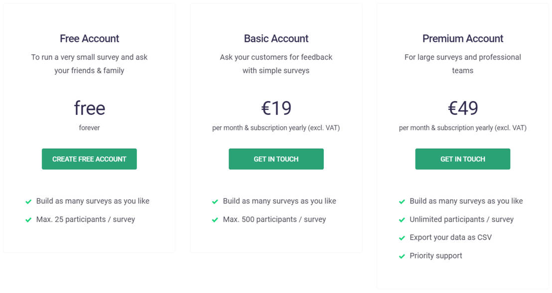 Couchsurvey Pricing Cost and Pricing plans