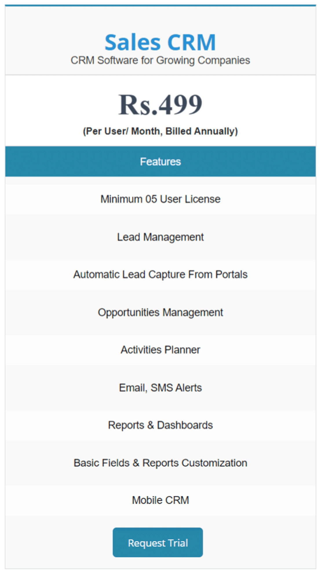 Cratio CRM Pricing: Cost and Pricing plans