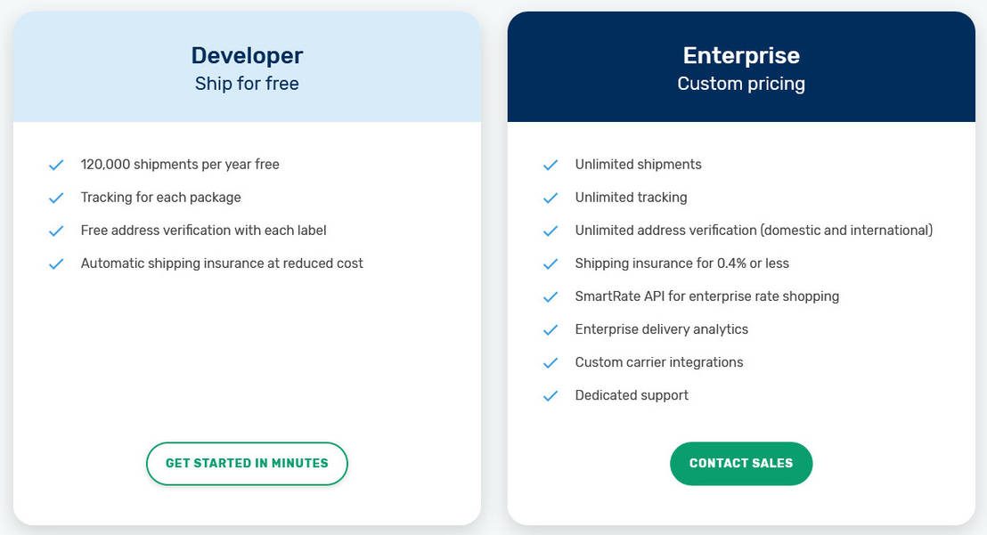 EasyPost Pricing Cost and Pricing plans