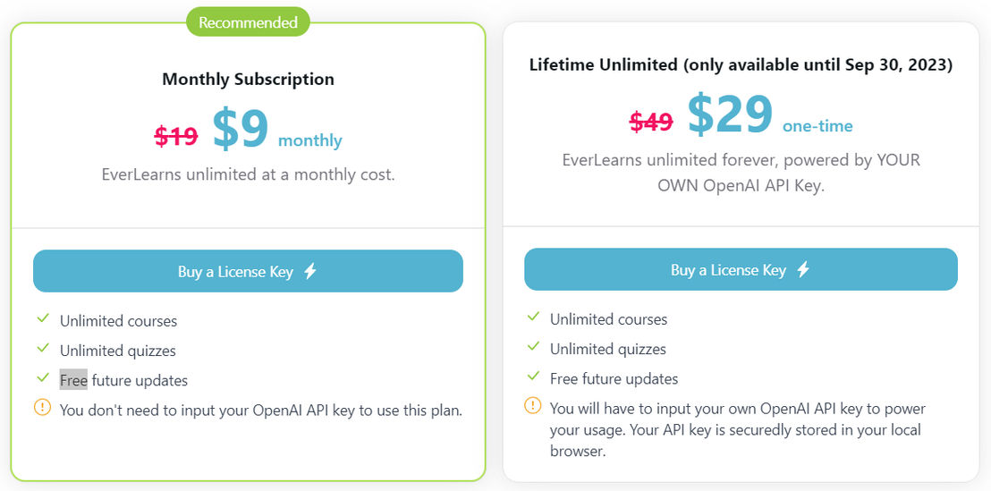 EverLearns Pricing