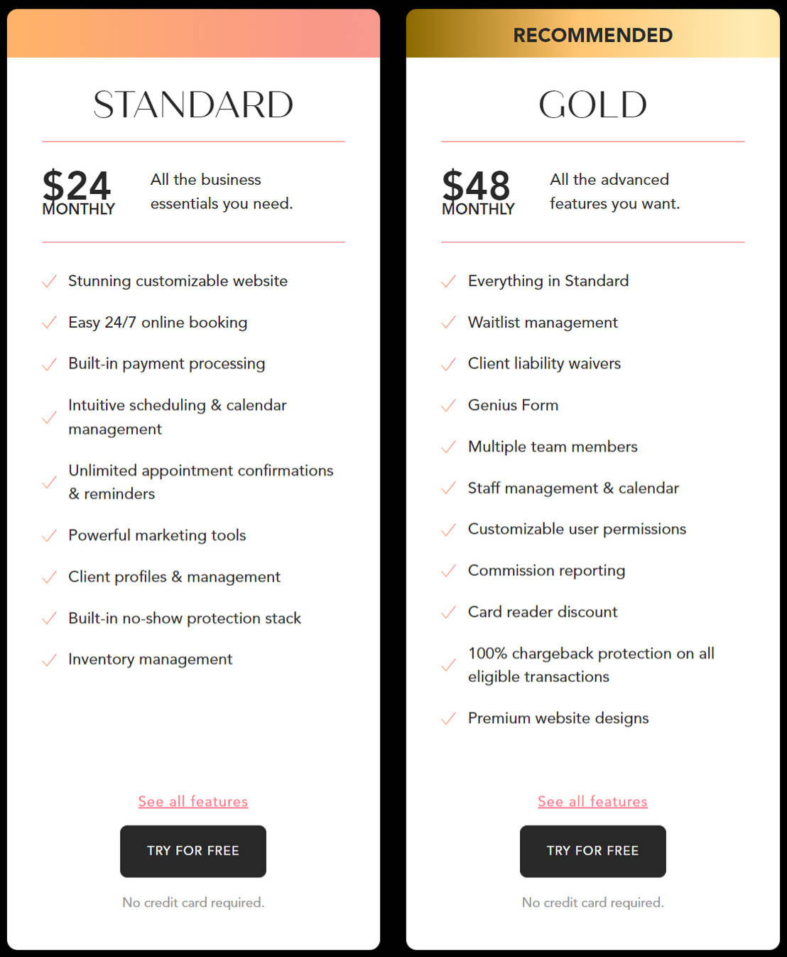 GlossGenius Pricing Cost and Pricing plans