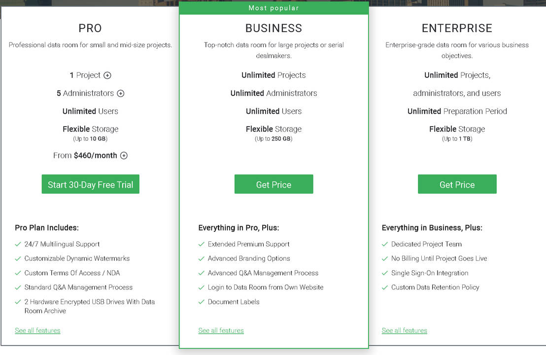 iDeals Virtual Data Room Pricing: Cost and Pricing plans