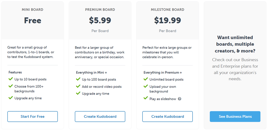 Kudoboard Pricing: Cost and Pricing plans