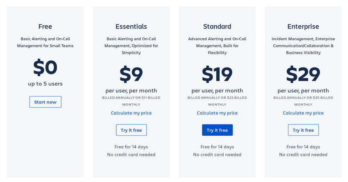 Opsgenie pricing 1